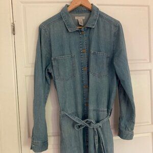 OUTERKNOWN JUMPSUIT -- Womens Large -- 100% Cotton Chambray